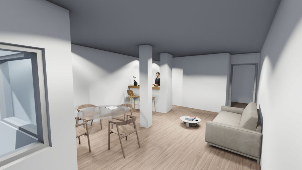 architecte cannes réaménagement d'un appartement plan 3D